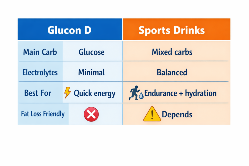 can we drink glucon d during workout
