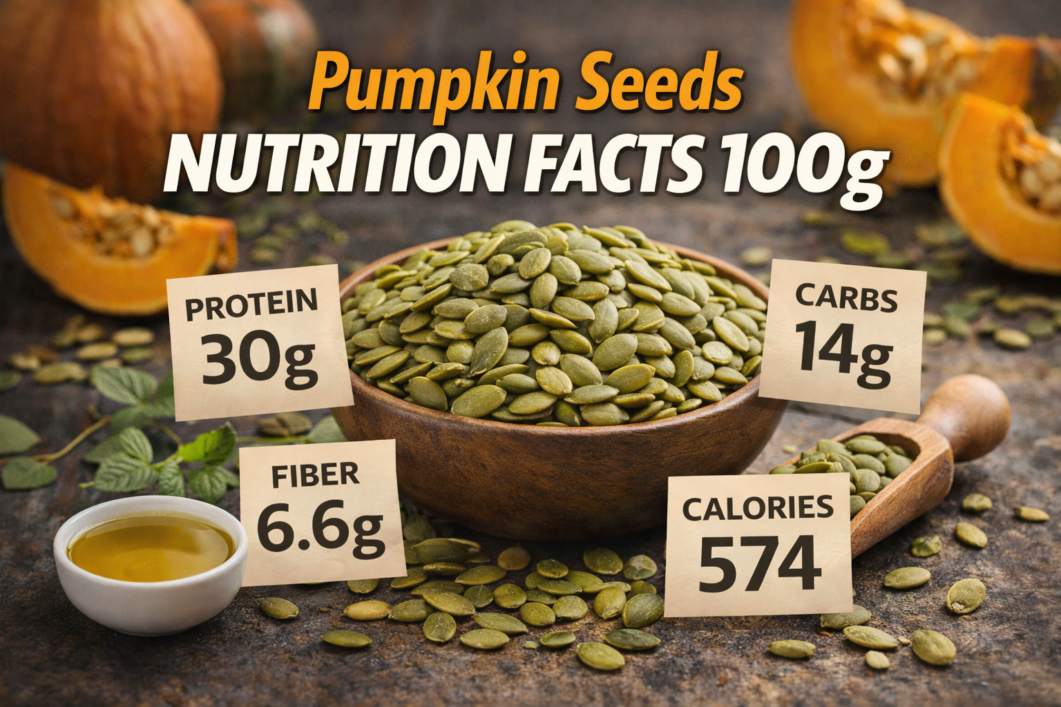 pumpkin seeds nutrition facts 100g
