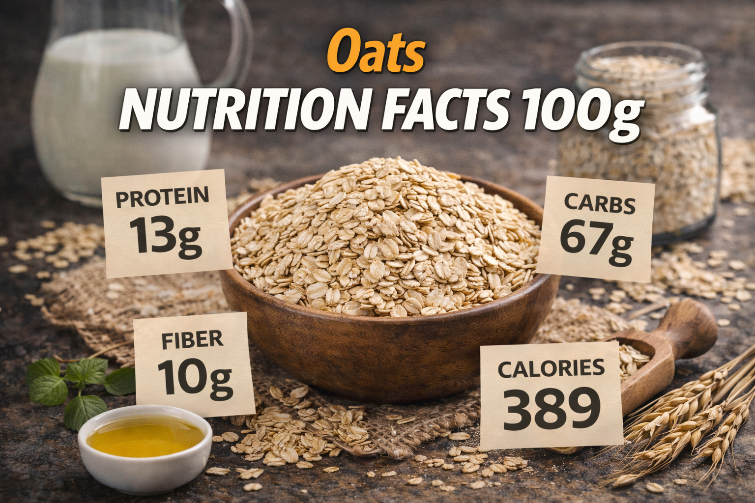 oats nutrition facts 100g