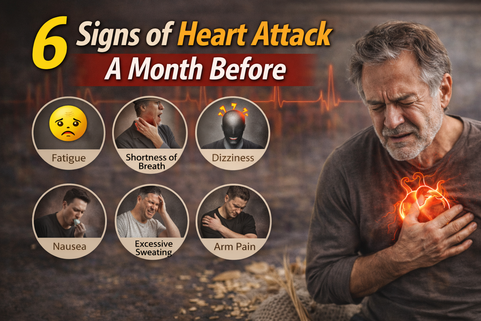 6 signs of heart attack a month before