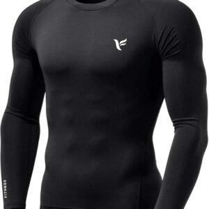 Zexer Men's Compression Gym T-Shirt for Men | Body Fit Skinny T-Shirt (Black, Small)